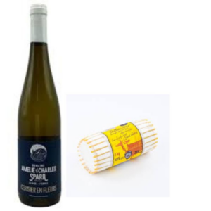 BOTTLE OF WHITE WINE & CHEESE 1